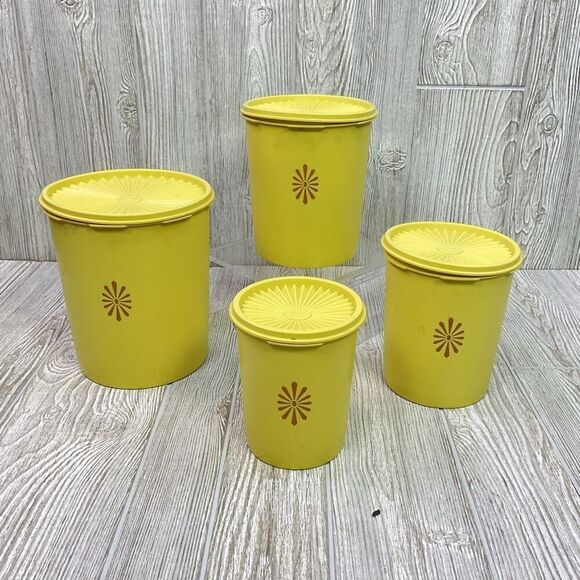 1970s Tupperware Servalier Nesting Canisters Snap on Lids Set of 6 Storage Conta - Picture 4 of 9